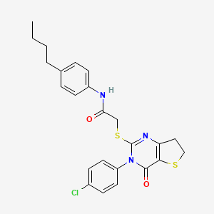 N-(4-butylphenyl)-2-((3-(4-chlorophenyl)-4-oxo-3,4,6,7-tetrahydrothieno[3,2-d]pyrimidin-2-yl)thio)acetamide