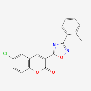 molecular formula C18H11ClN2O3 B2836756 6-chloro-3-[3-(2-methylphenyl)-1,2,4-oxadiazol-5-yl]-2H-chromen-2-one CAS No. 892755-97-4
