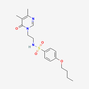 molecular formula C18H25N3O4S B2836757 4-butoxy-N-(2-(4,5-dimethyl-6-oxopyrimidin-1(6H)-yl)ethyl)benzenesulfonamide CAS No. 1396871-11-6