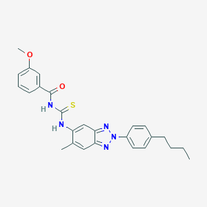 N-{[2-(4-butylphenyl)-6-methyl-2H-benzotriazol-5-yl]carbamothioyl}-3-methoxybenzamide