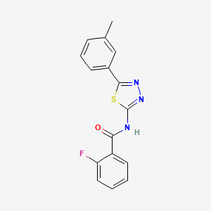 molecular formula C16H12FN3OS B2836775 2-fluoro-N-[5-(3-methylphenyl)-1,3,4-thiadiazol-2-yl]benzamide CAS No. 310415-99-7