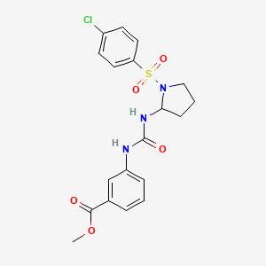 molecular formula C19H20ClN3O5S B2836779 Methyl 3-({[1-(4-chlorobenzenesulfonyl)pyrrolidin-2-yl]carbamoyl}amino)benzoate CAS No. 438480-04-7