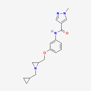 N-[3-[[1-(Cyclopropylmethyl)aziridin-2-yl]methoxy]phenyl]-1-methylpyrazole-4-carboxamide