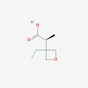 molecular formula C8H14O3 B2836789 (2S)-2-(3-Ethyloxetan-3-yl)propanoic acid CAS No. 2248173-21-7