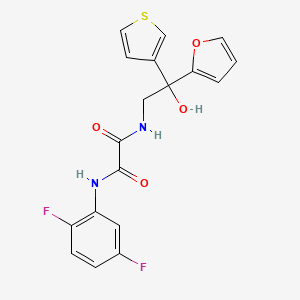 molecular formula C18H14F2N2O4S B2836795 N1-(2,5-difluorophenyl)-N2-(2-(furan-2-yl)-2-hydroxy-2-(thiophen-3-yl)ethyl)oxalamide CAS No. 2034398-21-3