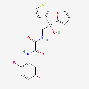 molecular formula C18H14F2N2O4S B2836795 N'-(2,5-difluorophenyl)-N-[2-(furan-2-yl)-2-hydroxy-2-(thiophen-3-yl)ethyl]ethanediamide CAS No. 2034398-21-3