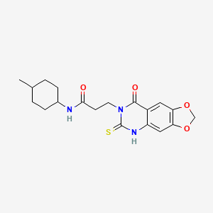 N-(4-methylcyclohexyl)-3-(8-oxo-6-sulfanylidene-5H-[1,3]dioxolo[4,5-g]quinazolin-7-yl)propanamide