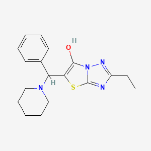 molecular formula C18H22N4OS B2836807 2-乙基-5-(苯基(哌啶-1-基)甲基)噻唑并[3,2-b][1,2,4]三唑-6-醇 CAS No. 898361-43-8