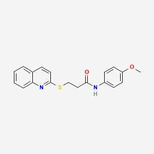 N-(4-methoxyphenyl)-3-(2-quinolinylthio)propanamide