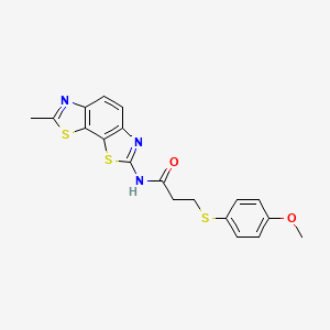 molecular formula C19H17N3O2S3 B2836816 3-(4-methoxyphenyl)sulfanyl-N-(7-methyl-[1,3]thiazolo[4,5-g][1,3]benzothiazol-2-yl)propanamide CAS No. 941908-69-6