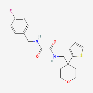N1-(4-fluorobenzyl)-N2-((4-(thiophen-2-yl)tetrahydro-2H-pyran-4-yl)methyl)oxalamide