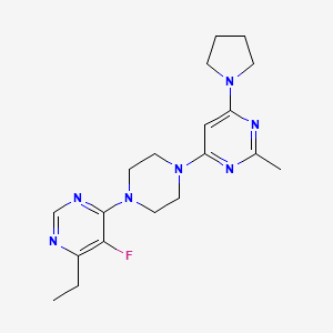 4-Ethyl-5-fluoro-6-[4-(2-methyl-6-pyrrolidin-1-ylpyrimidin-4-yl)piperazin-1-yl]pyrimidine