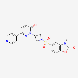 3-Methyl-5-[3-(6-oxo-3-pyridin-4-ylpyridazin-1-yl)azetidin-1-yl]sulfonyl-1,3-benzoxazol-2-one