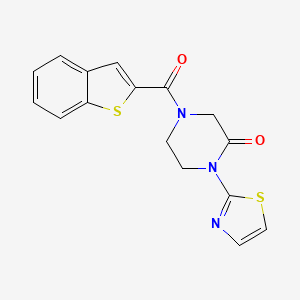 molecular formula C16H13N3O2S2 B2836838 4-(Benzo[b]thiophene-2-carbonyl)-1-(thiazol-2-yl)piperazin-2-one CAS No. 2309574-47-6