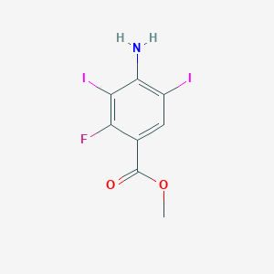 molecular formula C8H6FI2NO2 B2836840 Methyl 4-amino-2-fluoro-3,5-diiodobenzoate CAS No. 1936643-41-2