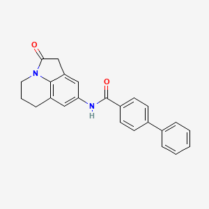molecular formula C24H20N2O2 B2836842 N-(2-oxo-2,4,5,6-tetrahydro-1H-pyrrolo[3,2,1-ij]quinolin-8-yl)-[1,1'-biphenyl]-4-carboxamide CAS No. 898426-32-9