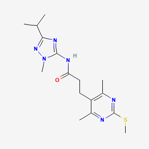 3-[4,6-dimethyl-2-(methylsulfanyl)pyrimidin-5-yl]-N-[1-methyl-3-(propan-2-yl)-1H-1,2,4-triazol-5-yl]propanamide