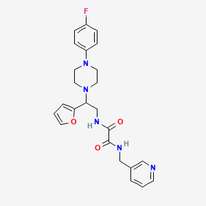 molecular formula C24H26FN5O3 B2836854 N1-(2-(4-(4-氟苯基)哌嗪-1-基)-2-(呋喃-2-基)乙基)-N2-(吡啶-3-基甲基)草酰胺 CAS No. 877632-37-6