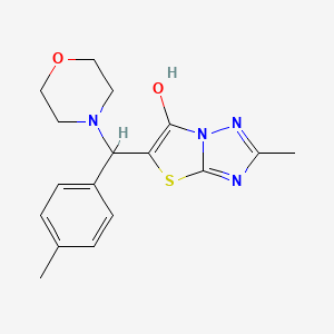 molecular formula C17H20N4O2S B2836859 2-methyl-5-[(4-methylphenyl)(morpholin-4-yl)methyl]-[1,2,4]triazolo[3,2-b][1,3]thiazol-6-ol 