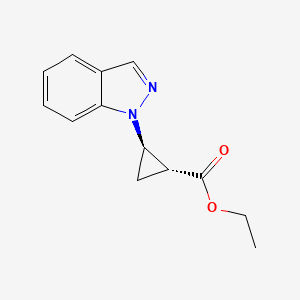 molecular formula C13H14N2O2 B2836862 Ethyl (1R,2R)-2-indazol-1-ylcyclopropane-1-carboxylate CAS No. 2241142-63-0