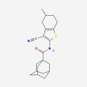 molecular formula C21H26N2OS B2836867 N-(3-cyano-5-methyl-4,5,6,7-tetrahydro-1-benzothiophen-2-yl)adamantane-1-carboxamide CAS No. 328539-89-5