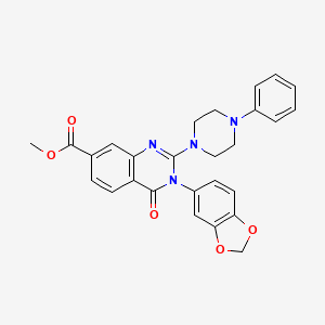 molecular formula C27H24N4O5 B2836871 4-[4-({1-[(4-Methylphenyl)acetyl]piperidin-4-yl}methoxy)benzoyl]morpholine CAS No. 1112339-60-2