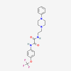 molecular formula C21H23F3N4O3 B2836873 N'-[2-(4-苯基哌嗪-1-基)乙基]-N-[4-(三氟甲氧基)苯基]乙二酰胺 CAS No. 1049469-31-9