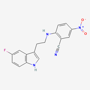 molecular formula C17H13FN4O2 B2836889 2-{[2-(5-fluoro-1H-indol-3-yl)ethyl]amino}-5-nitrobenzonitrile CAS No. 945299-27-4