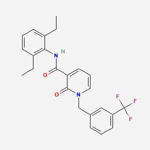 molecular formula C24H23F3N2O2 B2836891 N-(2,6-二乙基苯基)-2-氧代-1-[[3-(三氟甲基)苯基]甲基]吡啶-3-甲酸酰胺 CAS No. 339027-88-2