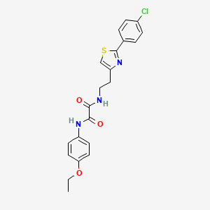 molecular formula C21H20ClN3O3S B2836899 N-{2-[2-(4-chlorophenyl)-1,3-thiazol-4-yl]ethyl}-N'-(4-ethoxyphenyl)ethanediamide CAS No. 895783-12-7