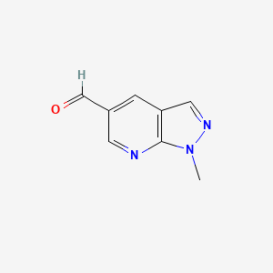 molecular formula C8H7N3O B2836900 1-methyl-1H-pyrazolo[3,4-b]pyridine-5-carbaldehyde CAS No. 1340062-44-3