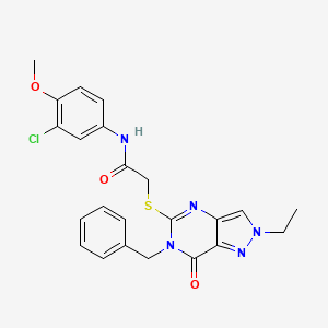 molecular formula C23H22ClN5O3S B2836902 2-((6-benzyl-2-ethyl-7-oxo-6,7-dihydro-2H-pyrazolo[4,3-d]pyrimidin-5-yl)thio)-N-(3-chloro-4-methoxyphenyl)acetamide CAS No. 932339-70-3