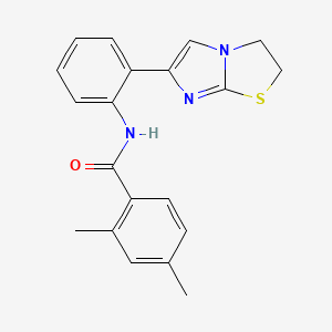 molecular formula C20H19N3OS B2836908 N-(2-(2,3-dihydroimidazo[2,1-b]thiazol-6-yl)phenyl)-2,4-dimethylbenzamide CAS No. 2034473-77-1