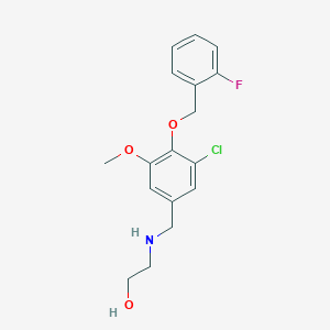 molecular formula C17H19ClFNO3 B283691 2-({3-Chloro-4-[(2-fluorobenzyl)oxy]-5-methoxybenzyl}amino)ethanol 