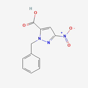 molecular formula C11H9N3O4 B2836910 1-Benzyl-3-nitro-1H-pyrazole-5-carboxylic acid CAS No. 360573-27-9