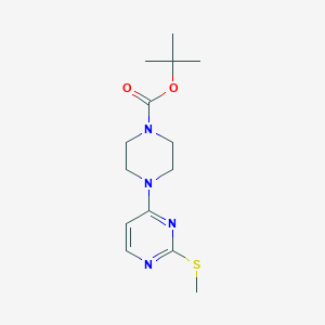 molecular formula C14H22N4O2S B2836919 4-(2-Methylsulfanyl-pyrimidin-4-yl)-piperazine-1-carboxylic acid tert-butyl ester CAS No. 1261233-83-3