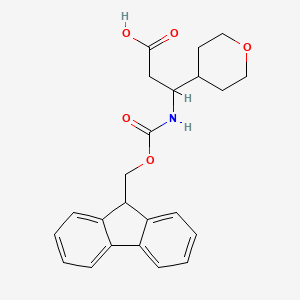 molecular formula C23H25NO5 B2836923 3-({[(9H-芴-9-基)甲氧基]羰基}氨基)-3-(氧杂环戊-4-基)丙酸 CAS No. 954225-82-2