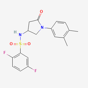 molecular formula C18H18F2N2O3S B2836925 N-(1-(3,4-dimethylphenyl)-5-oxopyrrolidin-3-yl)-2,5-difluorobenzenesulfonamide CAS No. 896309-31-2