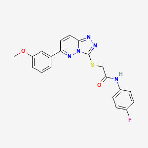 molecular formula C20H16FN5O2S B2836926 N-(4-fluorophenyl)-2-((6-(3-methoxyphenyl)-[1,2,4]triazolo[4,3-b]pyridazin-3-yl)thio)acetamide CAS No. 891095-32-2