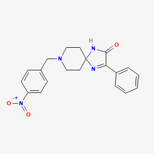 molecular formula C20H20N4O3 B2836929 8-(4-Nitrobenzyl)-3-phenyl-1,4,8-triazaspiro[4.5]dec-3-en-2-one CAS No. 1358252-45-5