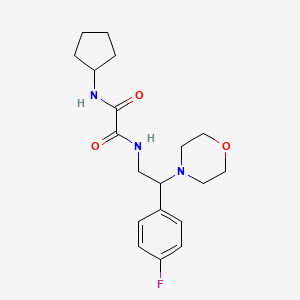 molecular formula C19H26FN3O3 B2836937 N1-环戊基-N2-(2-(4-氟苯基)-2-吗啉基乙基)草酰胺 CAS No. 941871-20-1