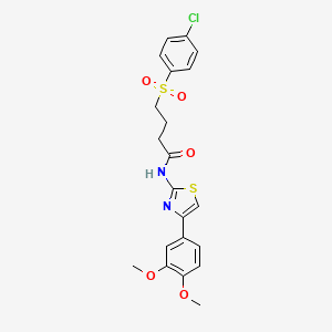 molecular formula C21H21ClN2O5S2 B2836939 4-((4-chlorophenyl)sulfonyl)-N-(4-(3,4-dimethoxyphenyl)thiazol-2-yl)butanamide CAS No. 922970-83-0