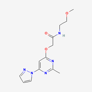 molecular formula C13H17N5O3 B2836946 N-(2-甲氧基乙基)-2-((2-甲基-6-(1H-吡唑-1-基)嘧啶-4-基)氧基)乙酰胺 CAS No. 1421444-12-3