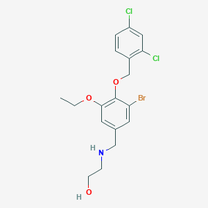 molecular formula C18H20BrCl2NO3 B283696 2-({3-Bromo-4-[(2,4-dichlorobenzyl)oxy]-5-ethoxybenzyl}amino)ethanol 