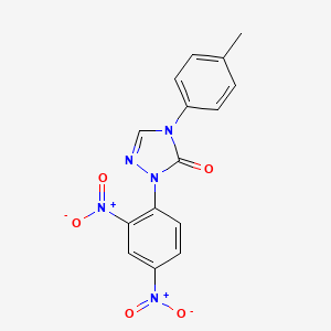 molecular formula C15H11N5O5 B2836962 2-(2,4-二硝基苯基)-4-(4-甲基苯基)-2,4-二氢-3H-1,2,4-三唑-3-酮 CAS No. 343373-46-6