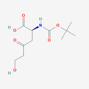 molecular formula C11H19NO6 B2836963 (S)-2-((tert-butoxycarbonyl)amino)-6-hydroxy-4-oxohexanoic acid CAS No. 2381097-10-3