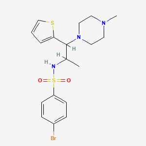 molecular formula C18H24BrN3O2S2 B2836976 4-bromo-N-(1-(4-methylpiperazin-1-yl)-1-(thiophen-2-yl)propan-2-yl)benzenesulfonamide CAS No. 847381-07-1