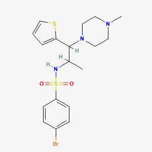 molecular formula C18H24BrN3O2S2 B2836976 4-溴-N-(1-(4-甲基哌嗪-1-基)-1-(噻吩-2-基)丙基)苯磺酰胺 CAS No. 847381-07-1