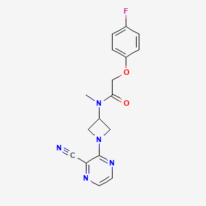 molecular formula C17H16FN5O2 B2836984 N-[1-(3-Cyanopyrazin-2-yl)azetidin-3-yl]-2-(4-fluorophenoxy)-N-methylacetamide CAS No. 2380176-70-3