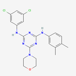 molecular formula C21H22Cl2N6O B2837007 N2-(3,5-二氯苯基)-N4-(3,4-二甲基苯基)-6-吗啉基-1,3,5-三嗪-2,4-二胺 CAS No. 899966-68-8